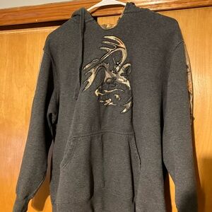Camo Deer Antler Graphic Hoodie